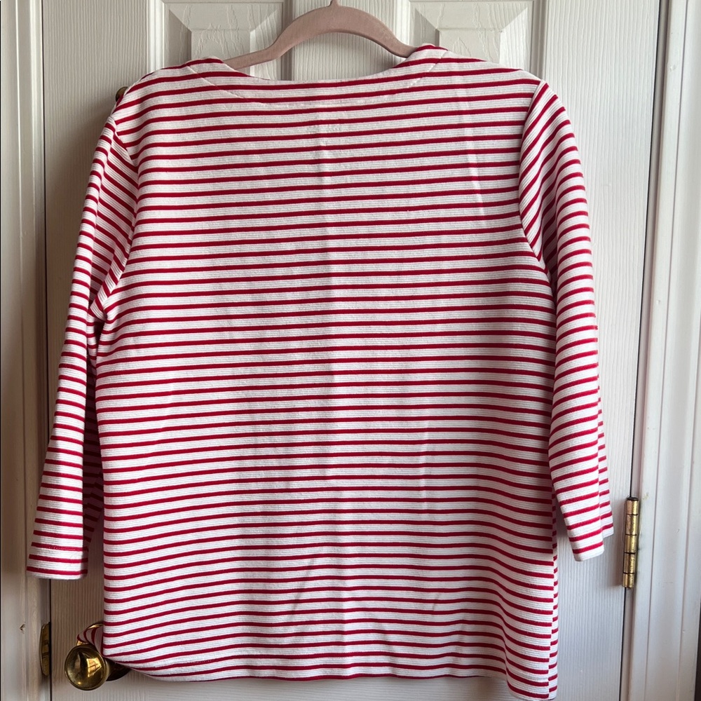 Croft & Barrow Red and White Striped Top - Picture 9 of 9